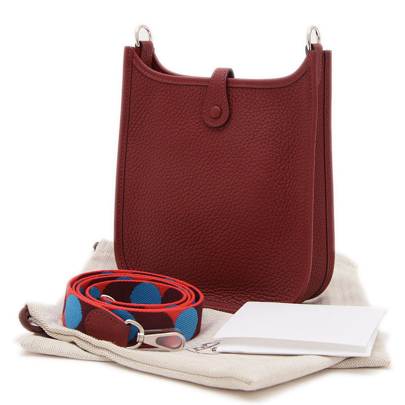 エブリンTPM マキシカドリーユ トリヨン ルージュアッシュ シルバー金具 W刻印 ショルダーバッグ