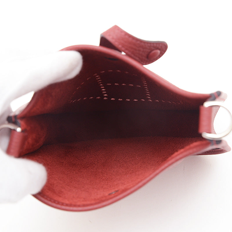 エブリンTPM マキシカドリーユ トリヨン ルージュアッシュ シルバー金具 W刻印 ショルダーバッグ