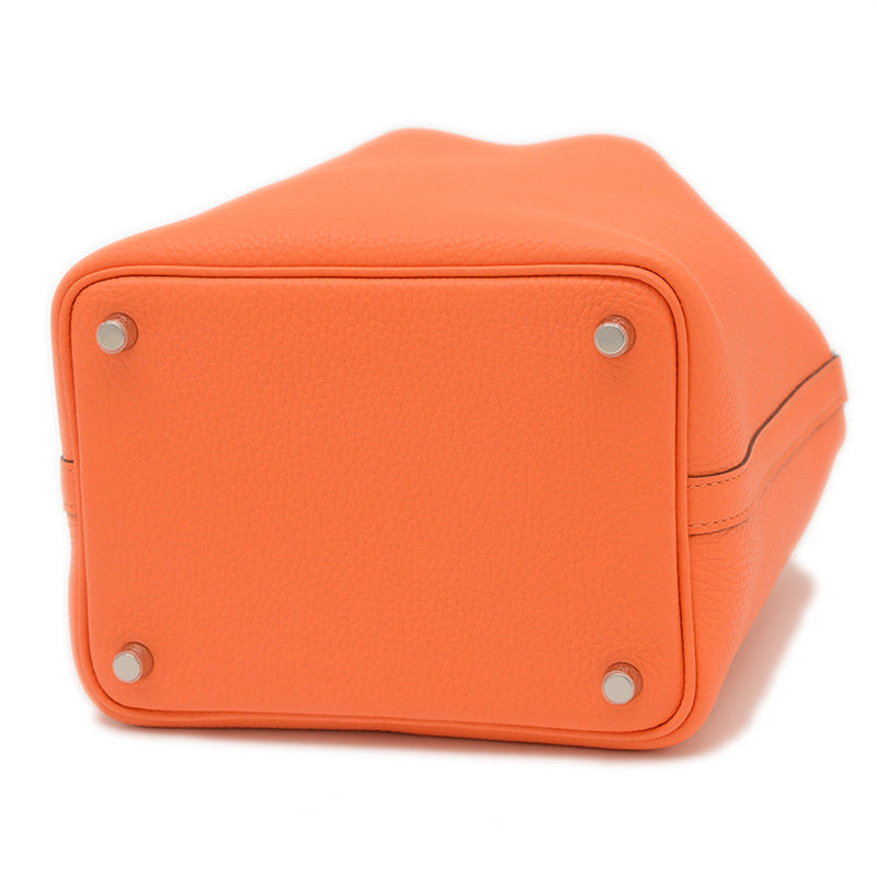 ピコタンロック PM 18 エクラ トリヨン オレンジミニアン シルバー金具 W刻印 ハンドバッグ