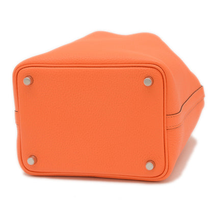 ピコタンロック PM 18 エクラ トリヨン オレンジミニアン シルバー金具 W刻印 ハンドバッグ