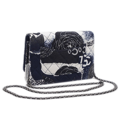 2.55 カメリア マトラッセ チェーンウォレット ネイビー シルバー金具 A70328 長財布