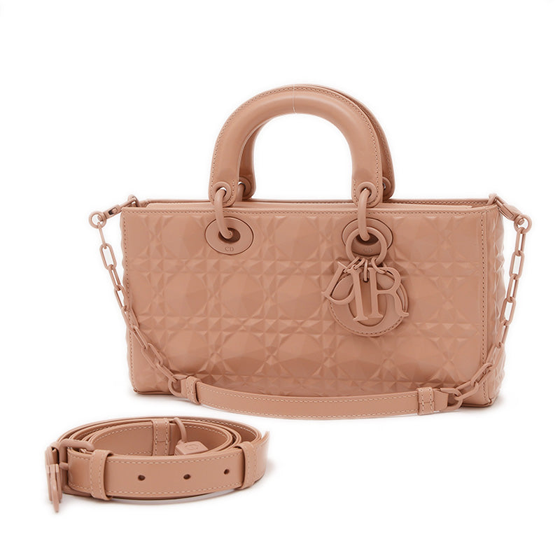 レディディオール Dジョイ ミディアム カナージュ 3WAYバッグ カーフ ピンクベージュ ショルダーバッグ