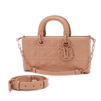 レディディオール Dジョイ ミディアム カナージュ 3WAYバッグ カーフ ピンクベージュ ショルダーバッグ