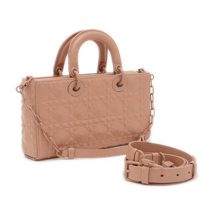 レディディオール Dジョイ ミディアム カナージュ 3WAYバッグ カーフ ピンクベージュ ショルダーバッグ