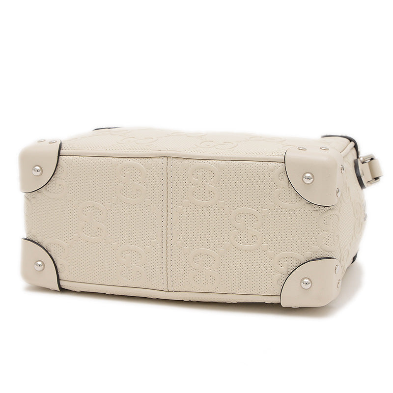 GGエンボス ショルダーバッグ レザー アイボリー 626363 ショルダーバッグ