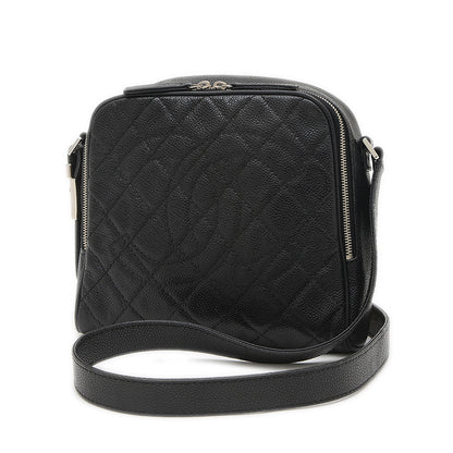 マトラッセ ショルダーバッグ キャビアスキン ブラック シルバー金具 ショルダーバッグ