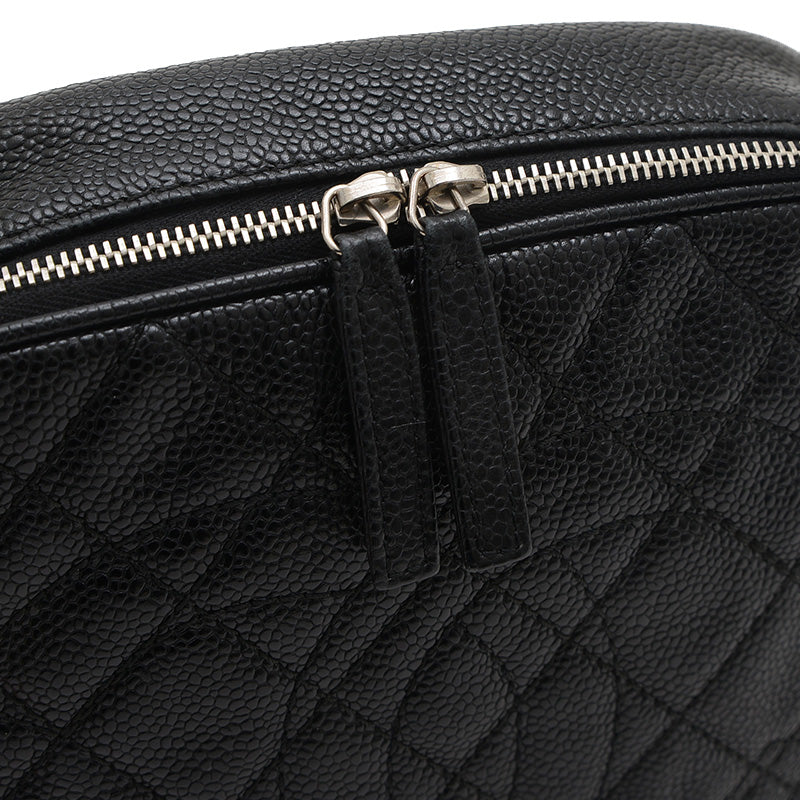 マトラッセ ショルダーバッグ キャビアスキン ブラック シルバー金具 ショルダーバッグ