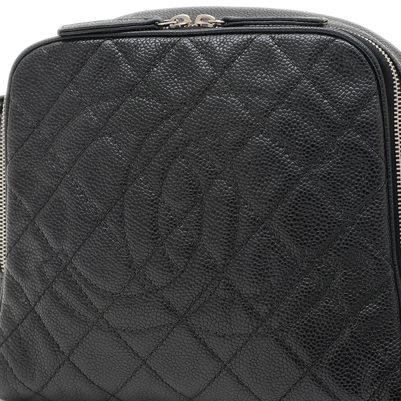 マトラッセ ショルダーバッグ キャビアスキン ブラック シルバー金具 ショルダーバッグ