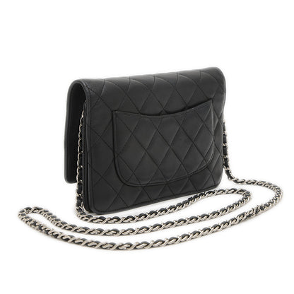 マトラッセ チェーンウォレット ラムスキン ブラック シルバー金具 A33814 長財布