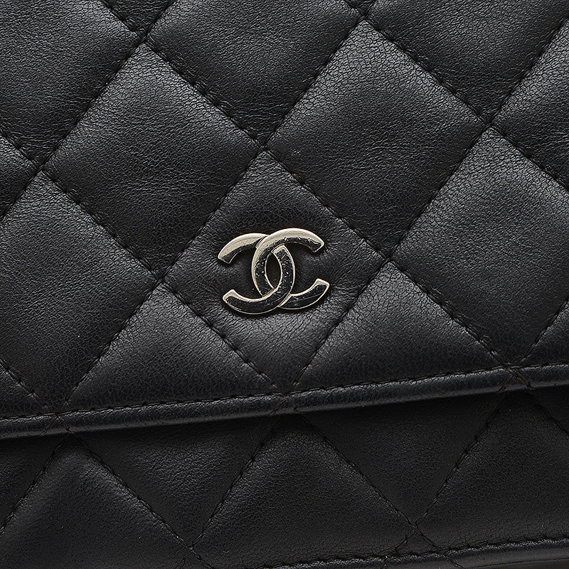 マトラッセ チェーンウォレット ラムスキン ブラック シルバー金具 A33814 長財布