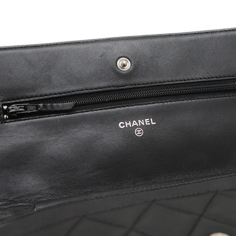 マトラッセ チェーンウォレット ラムスキン ブラック シルバー金具 A33814 長財布