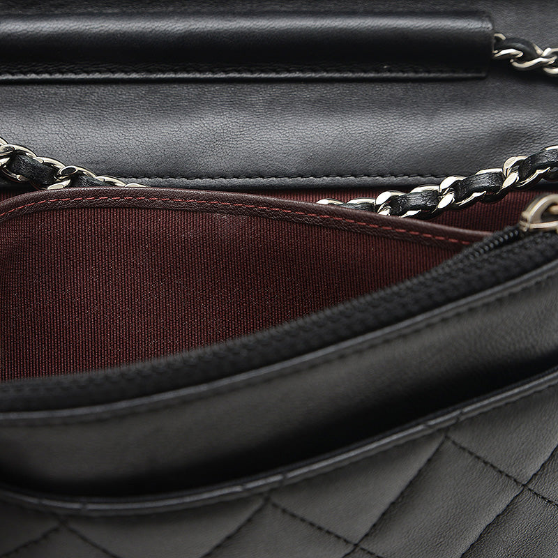 マトラッセ チェーンウォレット ラムスキン ブラック シルバー金具 A33814 長財布