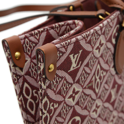 モノグラムジャガード オンザゴーGM トートバッグ レッド M57185 トートバッグ