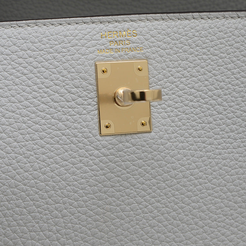 ケリー25 トゴ グリプラチナ パーマブラス金具 W刻印 ハンドバッグ