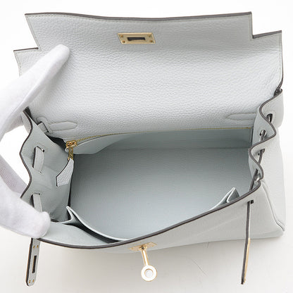 ケリー25 トゴ グリプラチナ パーマブラス金具 W刻印 ハンドバッグ