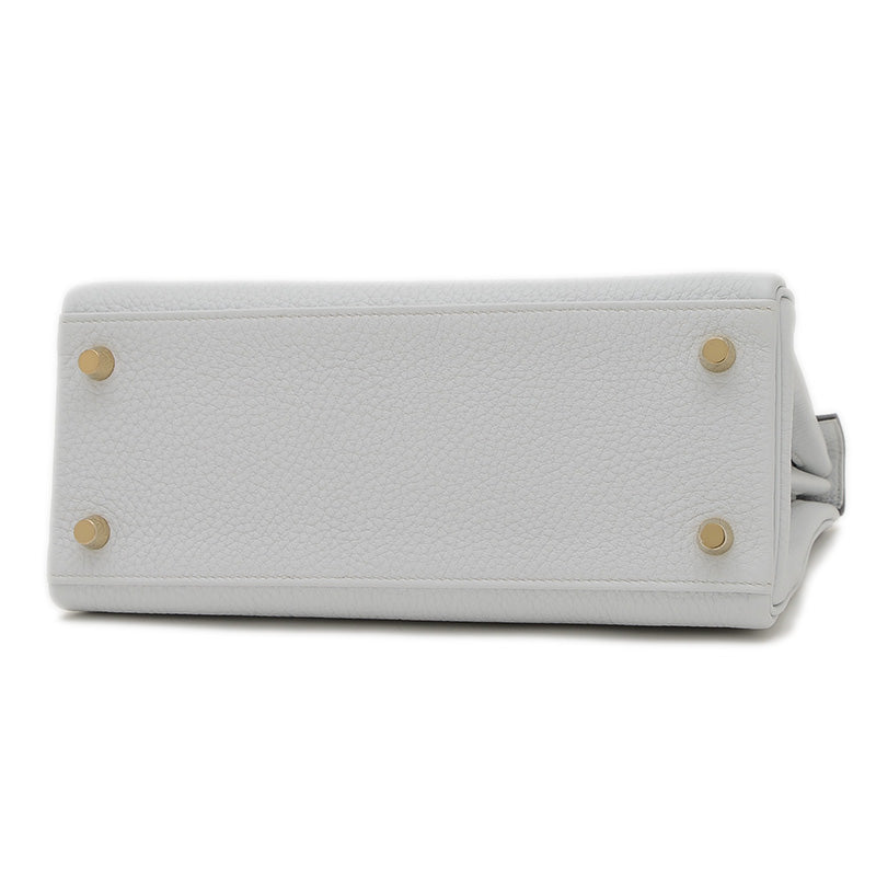 ケリー25 トゴ グリプラチナ パーマブラス金具 W刻印 ハンドバッグ