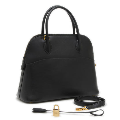 ボリード31 ボックスカーフ ブラック ゴールド金具 Y刻印 ハンドバッグ