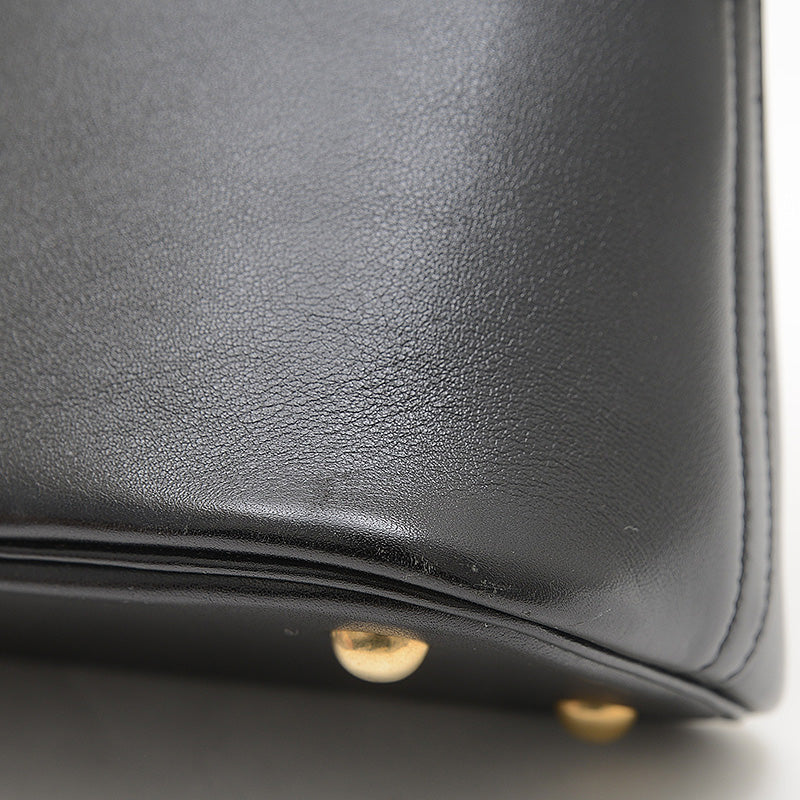 ボリード31 ボックスカーフ ブラック ゴールド金具 Y刻印 ハンドバッグ