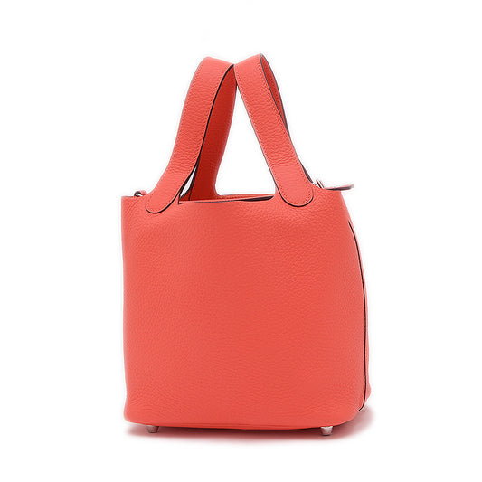 ピコタンロック PM 18 オレンジフィールド シルバー金具 W刻印 ハンドバッグ