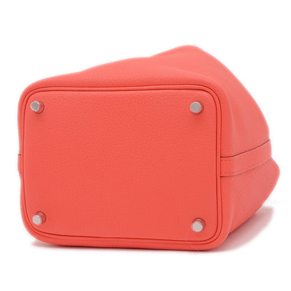 ピコタンロック PM 18 オレンジフィールド シルバー金具 W刻印 ハンドバッグ