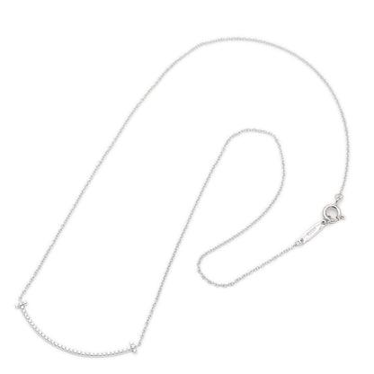 Tスマイル ペンダント ネックレス スモール K18WG/ダイヤモンド ネックレス