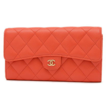 マトラッセ ロングフラップウォレット 長財布 キャビア オレンジ ゴールド金具 AP0241 長財布