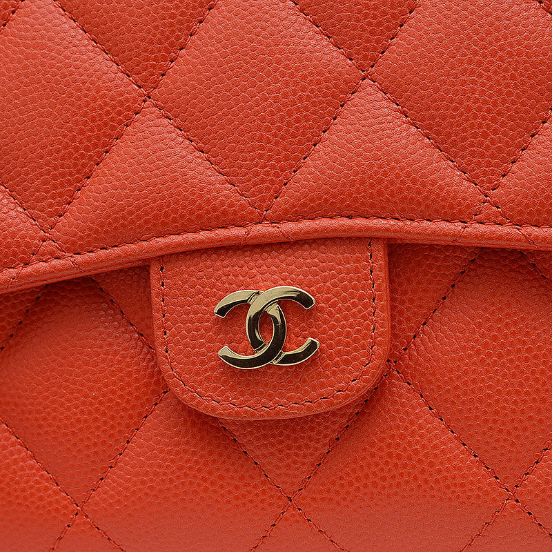 マトラッセ ロングフラップウォレット 長財布 キャビア オレンジ ゴールド金具 AP0241 長財布