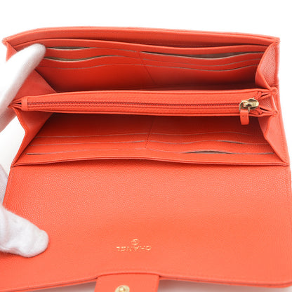 マトラッセ ロングフラップウォレット 長財布 キャビア オレンジ ゴールド金具 AP0241 長財布