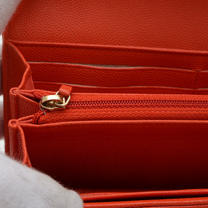 マトラッセ ロングフラップウォレット 長財布 キャビア オレンジ ゴールド金具 AP0241 長財布