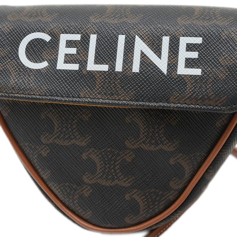 トリオンフ トライアングル ミニ ショルダーポーチ タン/ブラック ショルダーバッグ