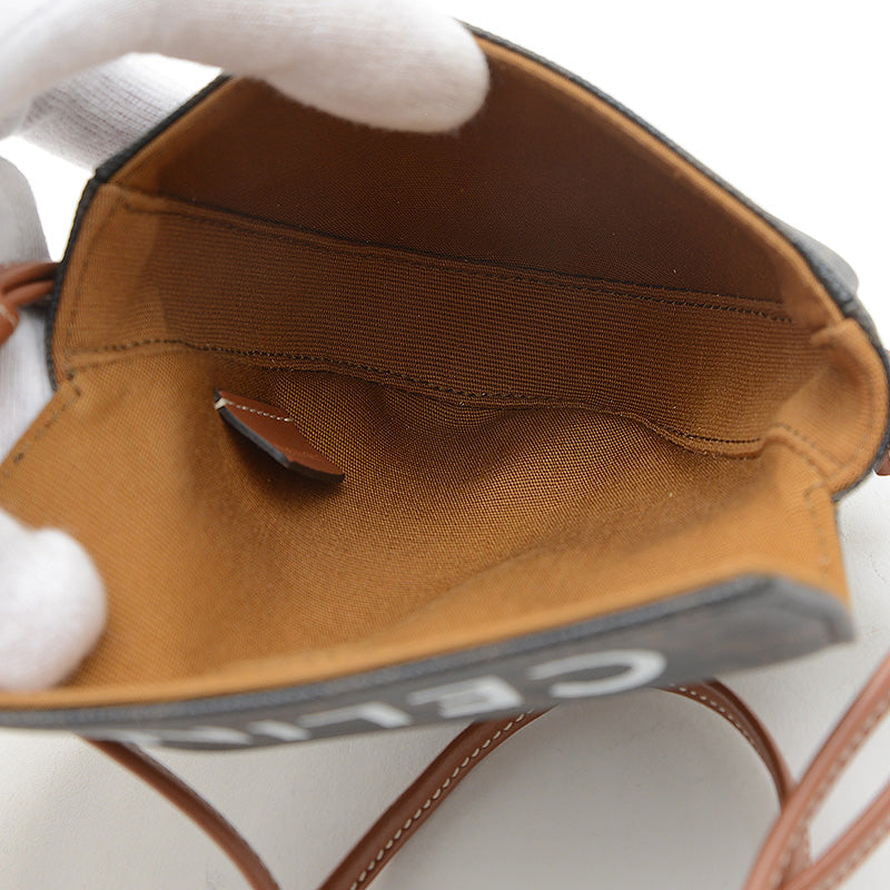 トリオンフ トライアングル ミニ ショルダーポーチ タン/ブラック ショルダーバッグ