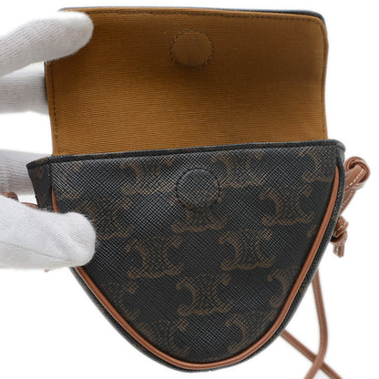 トリオンフ トライアングル ミニ ショルダーポーチ タン/ブラック ショルダーバッグ