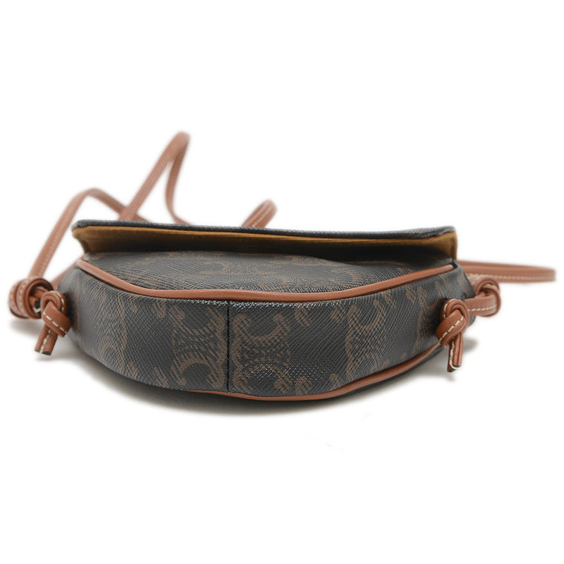 トリオンフ トライアングル ミニ ショルダーポーチ タン/ブラック ショルダーバッグ