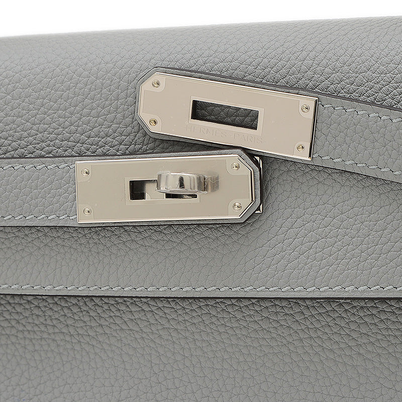 ケリー28 内縫い トゴ ブルーグラシエ シルバー金具 W刻印 ハンドバッグ