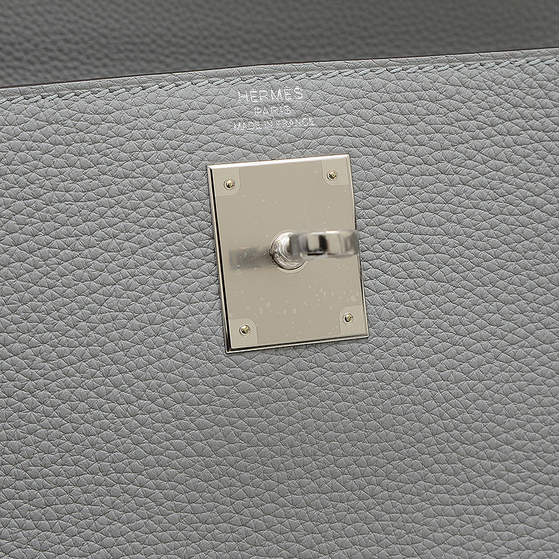 ケリー28 内縫い トゴ ブルーグラシエ シルバー金具 W刻印 ハンドバッグ