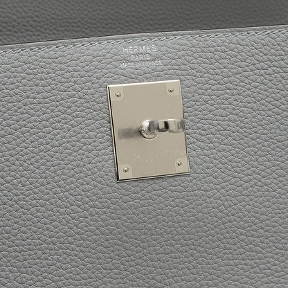 ケリー28 内縫い トゴ ブルーグラシエ シルバー金具 W刻印 ハンドバッグ