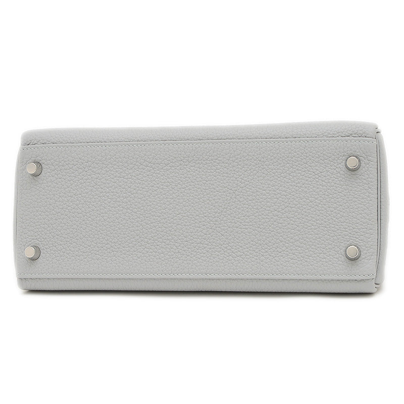 ケリー28 内縫い トゴ ブルーグラシエ シルバー金具 W刻印 ハンドバッグ