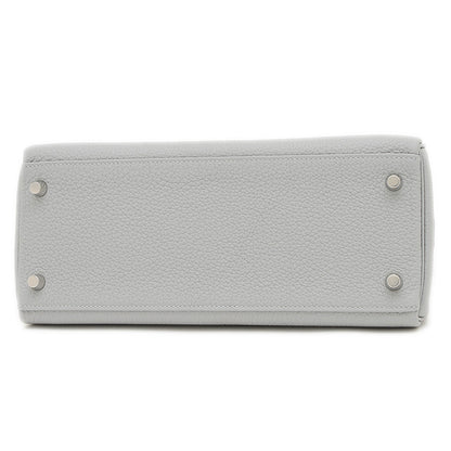 ケリー28 内縫い トゴ ブルーグラシエ シルバー金具 W刻印 ハンドバッグ