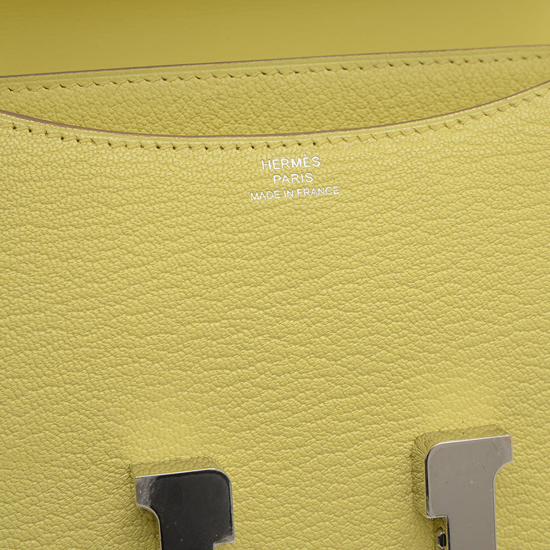 コンスタンス ミニ 18 ミロワール シェーブル リモンチェッロ シルバー金具 W刻印 ショルダーバッグ