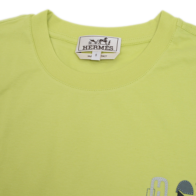 Tシャツ ミニパッチ Hパズル コットン グリーン メンズ Sサイズ 半袖Ｔシャツ