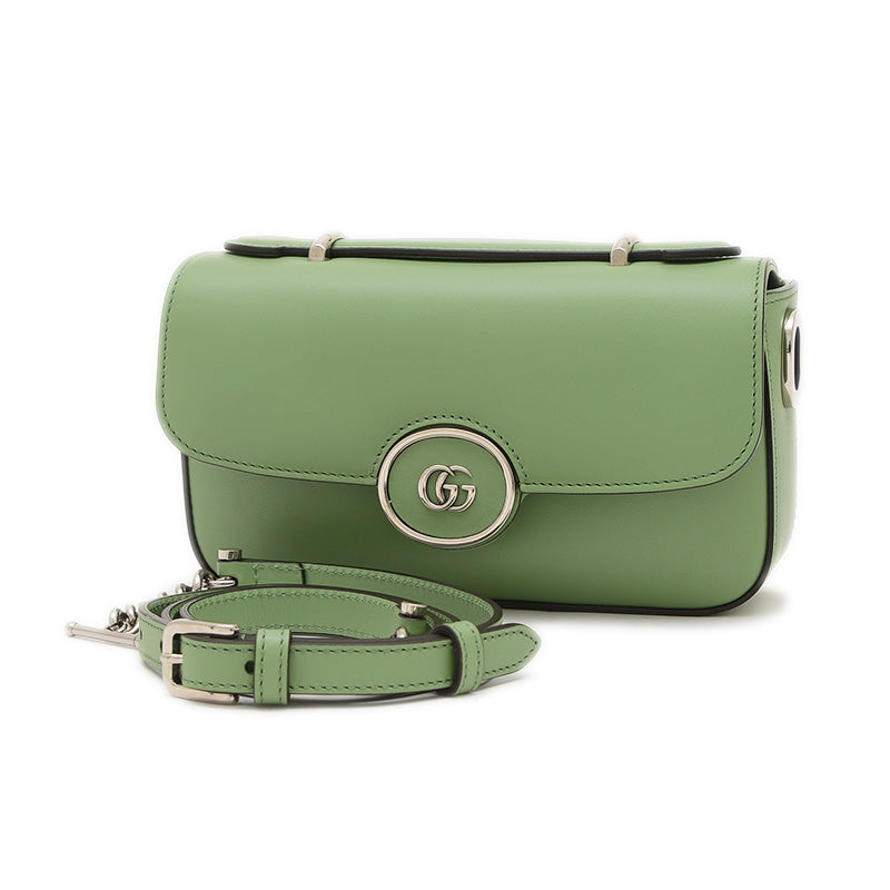 プチGG ミニ 2WAY ショルダーバッグ レザー グリーン 739722 ショルダーバッグ
