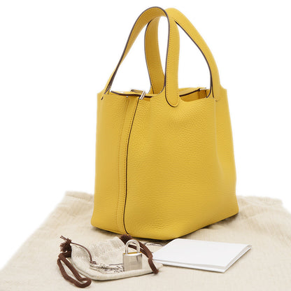 ピコタンロック PM 18 トリヨン サン シルバー金具 W刻印 ハンドバッグ