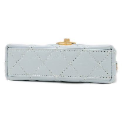 マトラッセ チェーンクラッチ 2WAYポーチ カーフスキン ブルー AP3435 ハンドバッグ