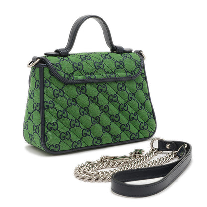 GGキャンバス スモール トップハンドル 2WAYバッグ グリーン 583571 ハンドバッグ