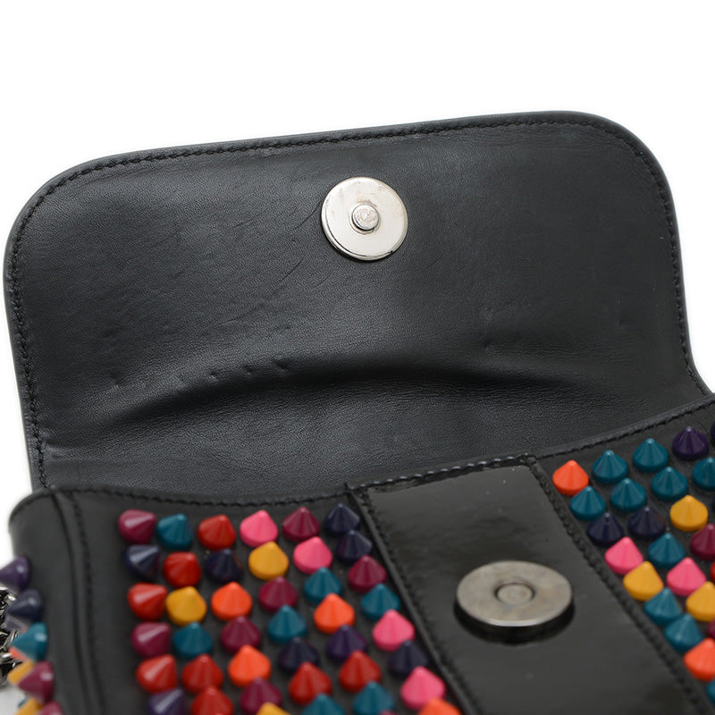 スウィートチャリティ スタッズ チェーンショルダーバッグ ブラック/マルチカラー ショルダーバッグ