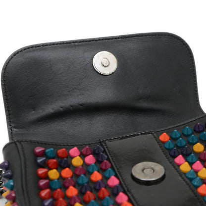 スウィートチャリティ スタッズ チェーンショルダーバッグ ブラック/マルチカラー ショルダーバッグ