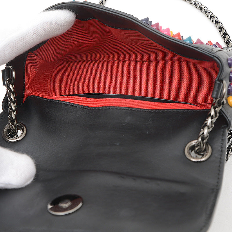 スウィートチャリティ スタッズ チェーンショルダーバッグ ブラック/マルチカラー ショルダーバッグ