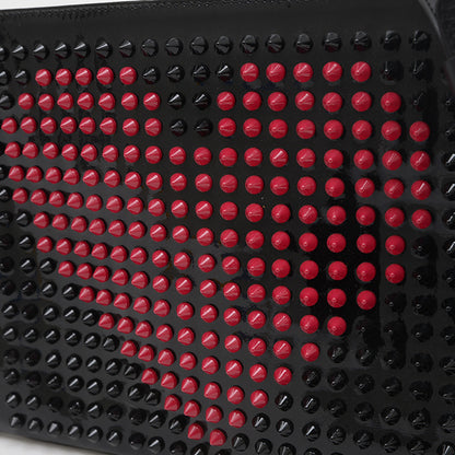 ルビポッシュ バレンタイン 2WAYバッグ スタッズ パテントレザー ブラック/ピンク ショルダーバッグ