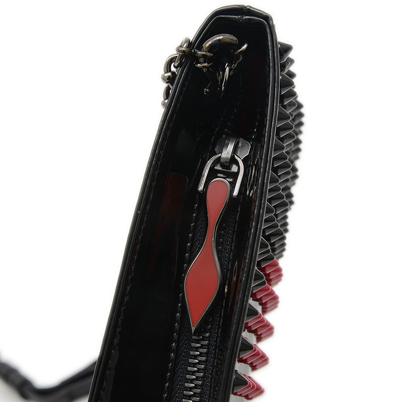 ルビポッシュ バレンタイン 2WAYバッグ スタッズ パテントレザー ブラック/ピンク ショルダーバッグ