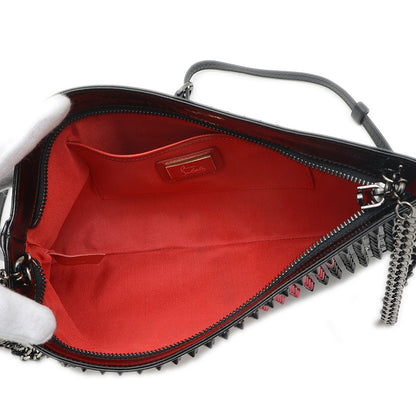 ルビポッシュ バレンタイン 2WAYバッグ スタッズ パテントレザー ブラック/ピンク ショルダーバッグ